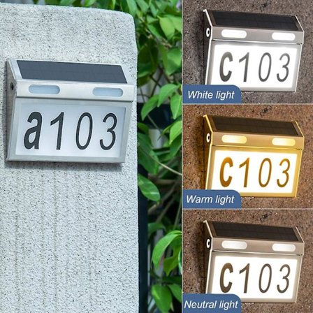 Greenidea Solcelled Husnummer LED Belysning Vandafvisende Skilt