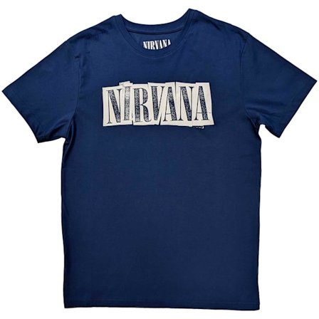 Nirvana Unisex Adult Box Logo T-Shirt S Denim Blue