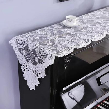 1 stk. bomulds hæklet blonde rektangel bordflag kommode tørklæde Ta