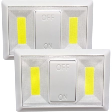 Sæt med 2 LED-natlamper, 120 lumen maks. Accentbelysning til gang, skab - Kræver AAA-batterier (medfølger ikke)