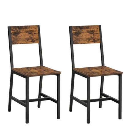 Rootz matstolar 2 set - kökstolar - metallram - vintage stil - robust stöd - 36x46.6x87.1 cm, säte 36x39.2x1.5 cm, 100 kg kapacitet
