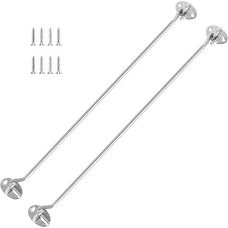 Hyttehaker, Sterk Fortykket Rustfritt Stål Med 8 Monteringsskruer, Kompatibel med Skur, Port Eller Garasjeport Etc, (16In/400Mm) Sølv