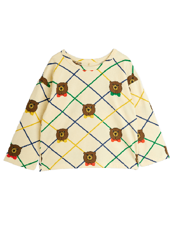 Mini Rodini Bear Check Långärmad T-Shirt Överdelar Unisex Vit 140/146
