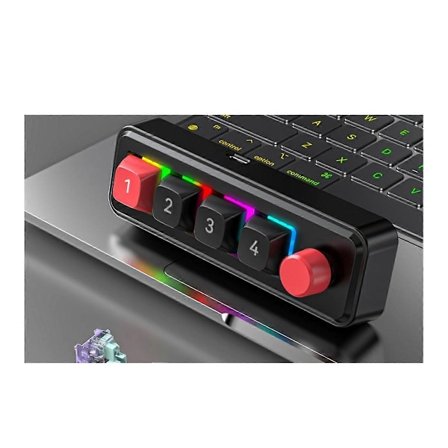 Mekanisk Tastatur 4 Taster 1 Knap Makro Programmering Tastatur RGB Kablet Hot Swap Makro Gaming Mekanisk