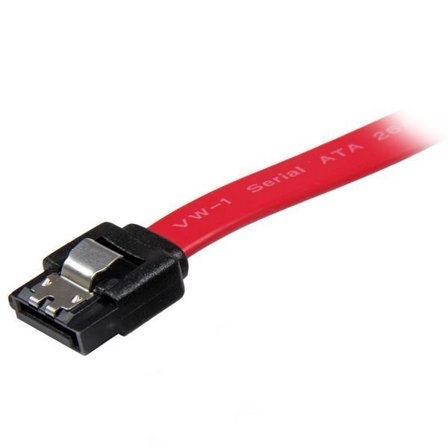 StarTech 18in Latching SATA Cable - SATA cable - Serial ATA 150/300/600 - SATA to SATA - 1.5 ft - latched - red - LSATA18 - SATA-kabel - 46 cm