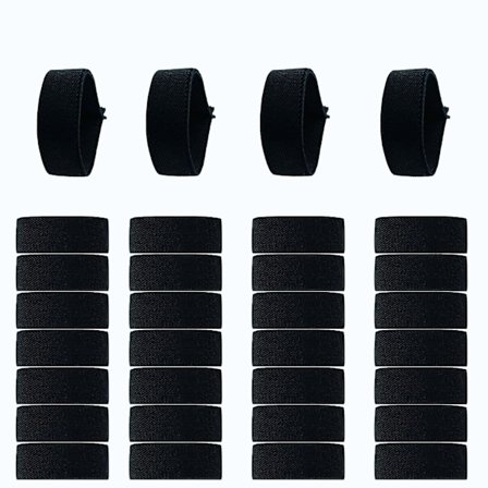 32 stk. Sorte Begravelsesarmbånd, Sorgarmbånd, Politiarmbånd, Elastiske Armbånd {Db}