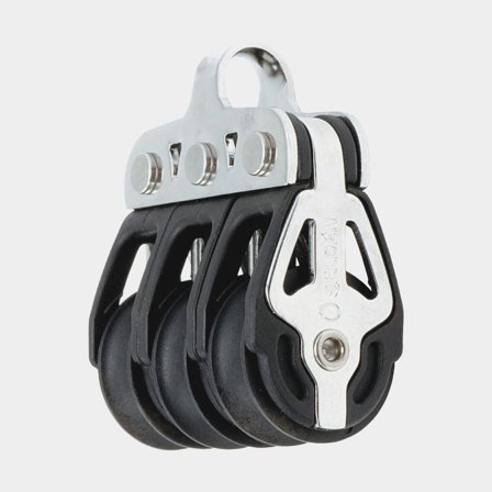 Bloco triplo Seldén BBB 20, fixo, com rolamento de esferas, para cabos Ø2 - 6 mm