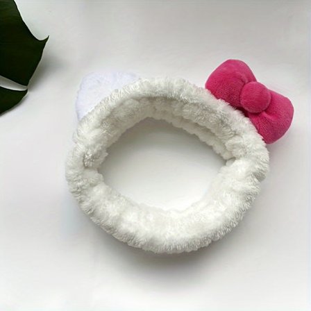 Hårbøjle til kvinder med pink sløjfe - blød, absorberende