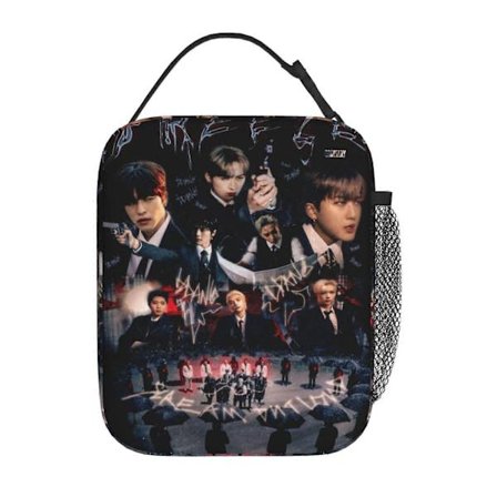 Anime Stray Kids Matboks Termisk Bærbar Matboks Isolert Tote Bag Kule Matbokser for Voksne Kontor Piknik Arbeidsgaver0564