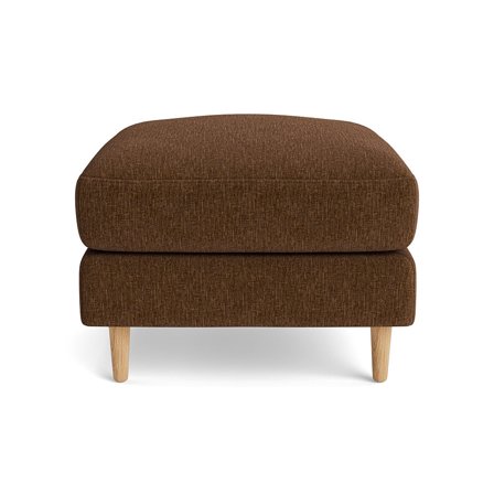 Ofelia Pouf Hocker in Boston Braun, 47cm, einfarbig, moderner skandinavischer Stil, bequeme Fußablage, elegantes Design für das Wohnzimmer.