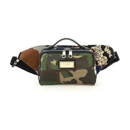 Dolce & Gabbana patchwork camouflage Bælte Taske Grøn, Herre Bæltetasker, Størrelse: ONE Size