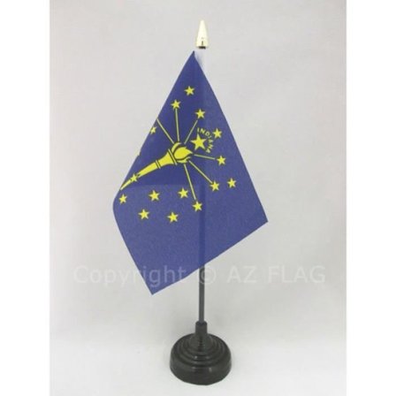 Indiana bordssflagga 15x10cm - Amerikansk stat - USA - Förenta staterna guldspets