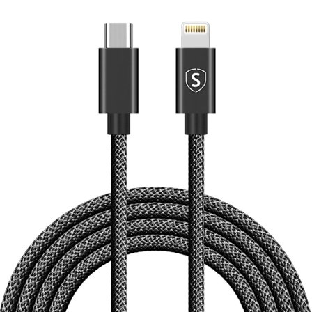 SiGN USB-C till Lightning-kabel 2.1A, 2m - Svart