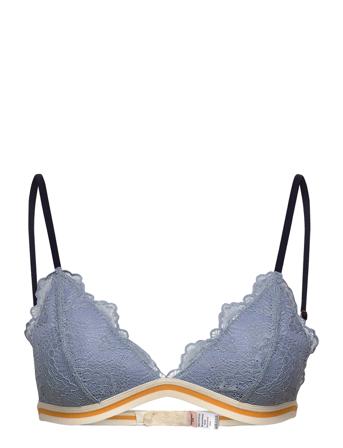 Wave Lace Wiley Bra Lingerie Bras & Tops Soft Bras Triangle Bras Blå Becksöndergaard