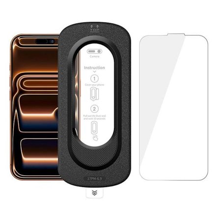 Härdat glas Skärmskydd För Apple iPhone 17 Pro Max med Installationsverktyg