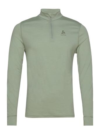 Odlo M Bl Top Turtle Neck L/S Half Zip Merino 200 Base Layer Bottoms Turtlenecks Grønn Odlo*Betinget Tilbud