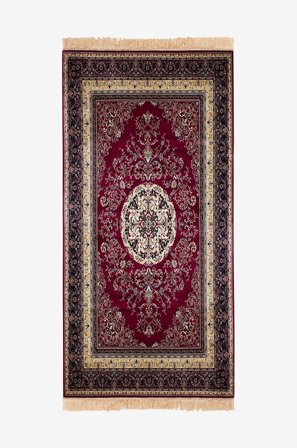 KM Home - Viskoseteppe Casablanca - Rød - Glattvevde tepper - 80X250 - Fra Homeroom
