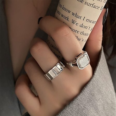 2PCS quare zircon ring Ring