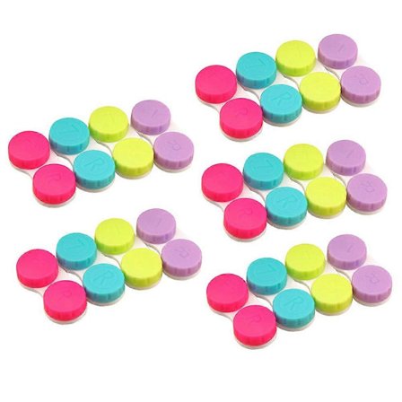 Resefodral för linser, ljusa färger, hygieniska linsfodral för ögon för kvinnor, 20 st [D]