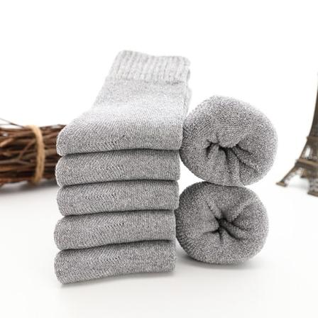 Talven lämpimät miesten sukat Paksuttavat hengittävät casual liikesukat Light gray