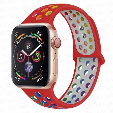 Sportrem for Apple Watch Band 45 mm 49 mm 44 mm 40 mm 41 mm 42 mm Silikonarmbånd correa iWatch Ultra 2 Series 9 8 SE 7 6 5 4 3 Red Pride 7 Red Pride 7