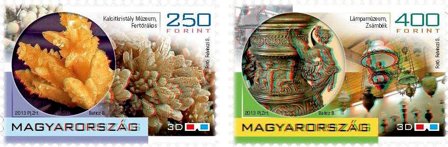 Ungarn - Halvædelsten og lampe 3D - Postfrisk sæt 2v