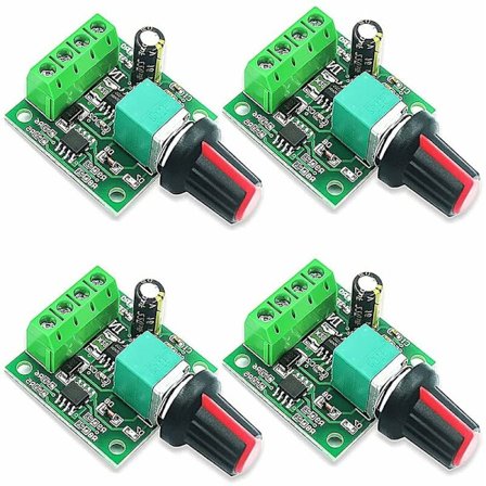 4 stk. PWM Hastighedsregulator, 1.8V 3V 5V 6V 12V 2A 1803BK DC Motor Hastighedsregulator, Justerbar Kørselskontakt med Selvgenoprettende Sikring