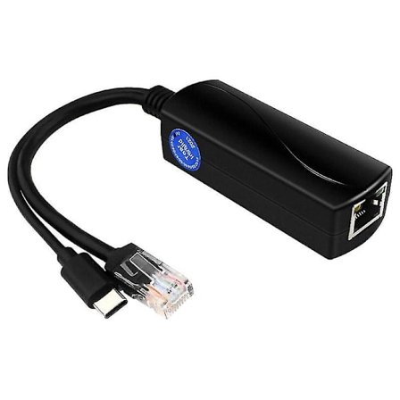 Poe-jakaja USB-C 5V Gigabit Poe USB-C -sovitin IEEE 802.3af -yhteensopiva IP:lle