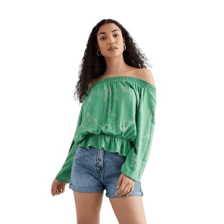 Dorothy Perkins Dam/Dam Floral Shirred Bardot Top G