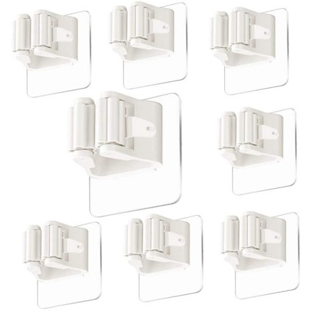 Kvasthållare Verktygshållare Självhäftande mopp och kvasthållare Stabil väggmonterad organizer