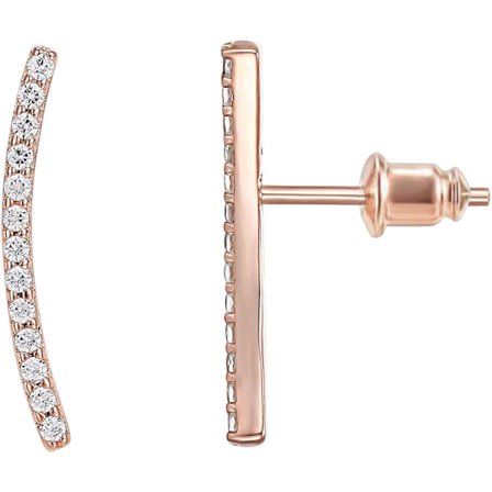 14K Guldpläterade Sterling Silver Post Cubic Zirconia Ear Crawler Örhängen