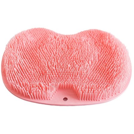 Badeværelses Skrubbemåtte - Skridsikker Silikone Massagemåtte - Brusebad Rygskrubber - Massagemåtte med Skridsikre Sugekopper - Eksfolierende 