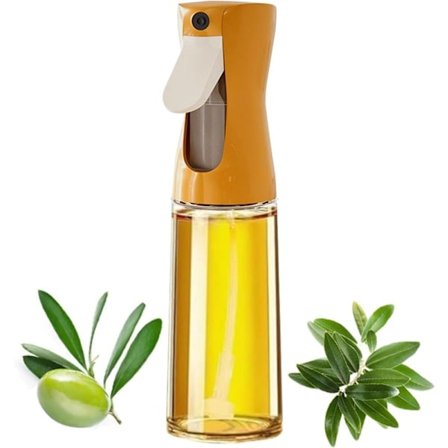 Oljespray 220 ml, Jämn Spray, BPA-fri, Glasflaska, Sprayflaska för Olja/Vinäger, för Matlagning & Grillning orange
