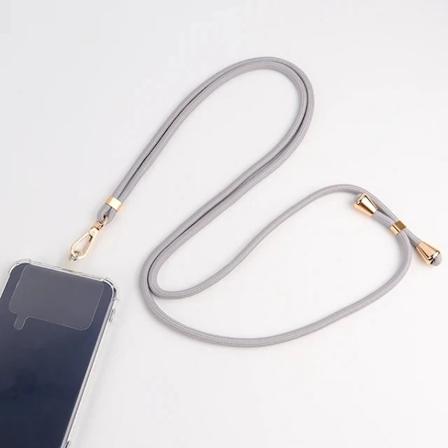 Universal Farverig Telefon Lanyard Metal Anti Lost Telefon Rem Justerbar Aftagelig Halsledning Safety Tether Nøglering Kæderep grey Silver accessories