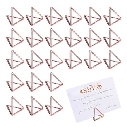 48 kpl:n minikorttipidikkeet, pöytänumerokorttipidikkeet, pienikokoiset kolmion muotoiset valokuvakehykset pöydille, sopivat