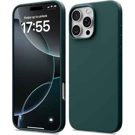 iPhone 16 Pro Skal Flytande Silikon, Stöttåligt Skal Kompatibelt med iPhone 16 Pro Skal Mjukt, Fullt Skydd Skal (Olivgrön)