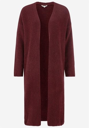 Cellbes of Sweden - Stickad, lång cardigan - vinrödmelange - för damer - 38/40