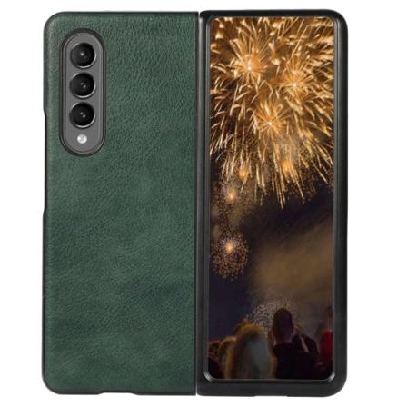 Samsung Galaxy Z Fold4 5g Shockproof Litchi Texture Skal - Grön Green