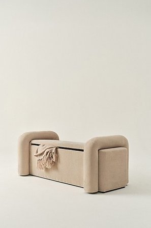 Jotex - Bänk Med Förvaring 150 Cm Beige KOMORO - Köp Bänkar hos Jotex