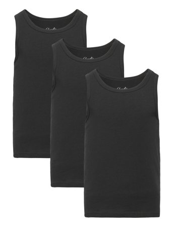Claudio Claudio Boys 3-Pack Singlet - Black - 3/4