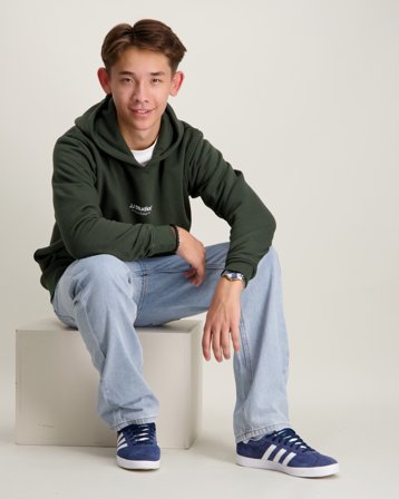 Jack & Jones JJESOHO SWEAT HOOD NOOS JNR Vert Sweats à capuche Garçon - Kids Brand Store