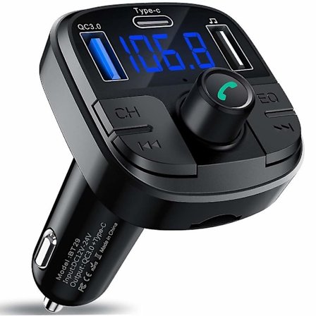 Bluetooth 5.0 Car Fm Transmitter, Wireless Audio Transmitter Car Charger