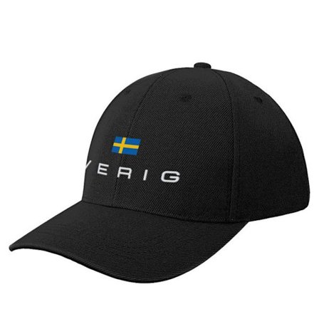 Sverige Flagga Baseball Cap Trucker Hatt Män Dam Black
