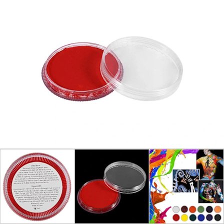 Godt tilbud til lav pris! Professionel vandbaseret mat krops- og ansigtsmaling Kompatibel med scenemakeup (rød) - Glad