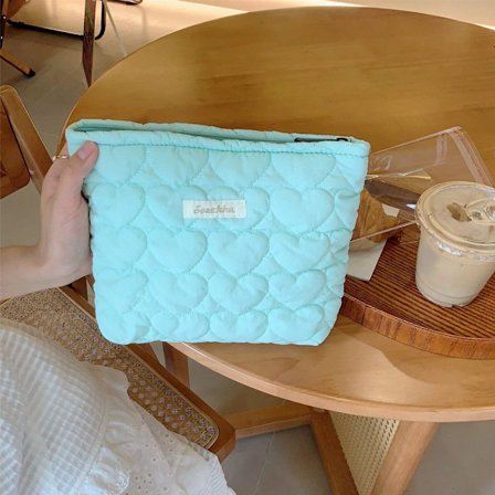 Quiltet makeuptaske Rejsetoilettaske GRØN