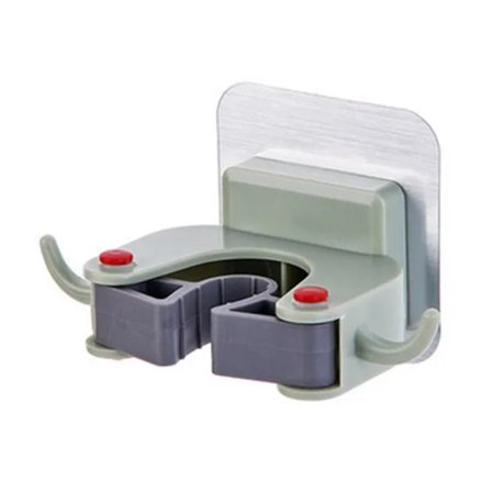 Vægmonteret kostopbevaring med høj holdbarhed, selvklæbende kost- og moppeholder i plast med krog