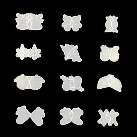 12 kpl Korvakoru Korvanappi Epoksihartsimuotti Lumihiutale Hirvi DIY Silikonimuotti