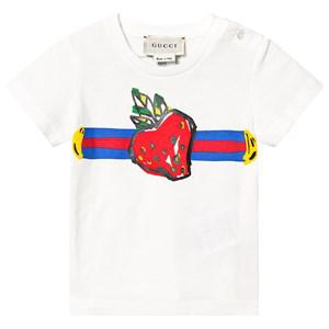 Kids - Gucci White Strawberry Print T-Shirt 3-6 months - Tops - 3-6 months - White