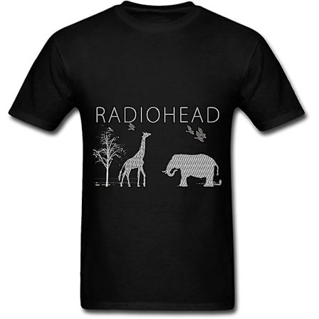 Man Radiohead Elephant Andgiraffe Poster T-shirt Svart