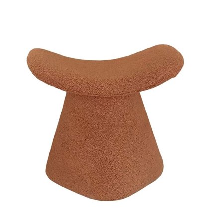 Terrakotta Walle skammel, Bouclé stof, 51x33x49 cm